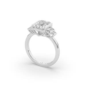 Anillo de Diamante Cultivado en Laboratorio con Corte Esmeralda de 3.35Ct, Oro de 14K/10K, Estilo Único, Corte Brillante, Anillo de Compromiso Ligero, Suministro Directo B2B - Product Image 5