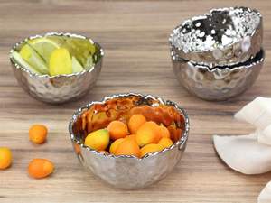 Professional Premium Quality Disposable Hammered <b>Stainless</b> <b>Steel</b> <b>Bowl</b> Food Grade Bright Finish Superior Strength Polished - Product Image 3