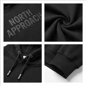 Sweat à capuche North Approach pour homme, noir, en coton molletonné, décontracté, avec poche avant, coupe classique, pour l'automne - Product Image 4