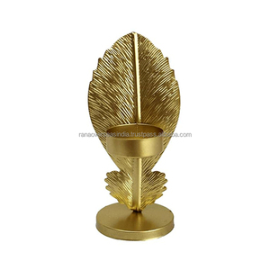 Portavelas de hierro chapado en oro con clase, calidad superior, perfecto para bodas, hogar y eventos en diversos tamaños y estilos - Product Image 1