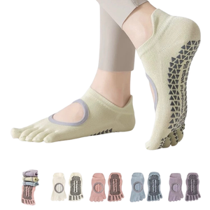 Fashion Sports Fitness Floor Socks Yoga Pilates Short Breathable Non <b>Slip</b> Toe Socks Summer Backless Socks - Product Image 2