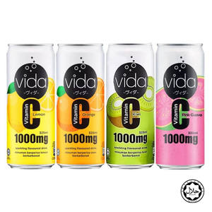 วีด้า ซี น้ำอัดลมผลไม้รสฝรั่งสีชมพูผสมวิตามินซี คาร์บอเนตต่ำ ไขมันต่ำ ได้รับการรับรองฮาลาล ขนาด 325 มล. บรรจุกระป๋อง จากมาเลเซีย - Product Image 2