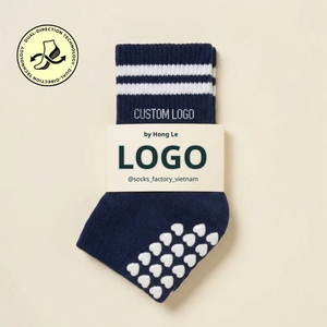 Chaussettes de Pilates personnalisées avec logo, grip intérieur double direction, pour femmes, yoga, barre, antidérapantes, gym, intérieur, usage quotidien, 100% coton, design gratuit - Product Image 1