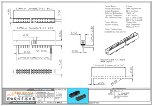 MB-D3L-xxx  Connecteur de boîtier 2,00 mm pour carte de circuit imprimé DIP180 - Product Image 2