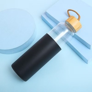 550ml Minimalist Glass Travel <b>Mug</b> with Bamboo Lid Leak-Proof & <b>Reusable</b> Portable for Outdoor Use - Product Image 1
