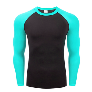 Camiseta de Compresión Unisex de Manga Corta con Protección Solar UPF50+, Secado Rápido, Bloques de Color Negro y Amarillo, Poliéster/Nailon, Transpirable - Product Image 5