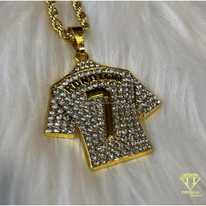 Custom <b>Number</b> 7 Jersey Moissanite Diamond Pendant 925 Sterling Silver Iced Out Hip Hop Sports Necklace Jewelry - Product Image 4