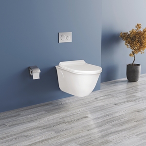 WC suspendu mural de qualité, carré, monobloc en céramique, écologique, avec siphon en P ou en S, réservoir encastré, design minimaliste, équipement de salle de bain - Product Image 5