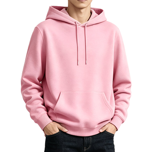 Sweat à capuche rose pour homme, coupe classique, 100 % coton, durable, vente en gros à bas prix, sweat à capuche en molleton bouclette, sweat à capuche décontracté, couleur unie, sweat à capuche avec poche - Product Image 1