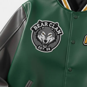 Chaquetas Varsity de Invierno de Forro Polar Estilo Cool Personalizadas, Chaquetas Varsity de Cuero Tipo Bomber para Hombre - Product Image 4