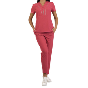 ชุดยูนิฟอร์มพยาบาลผู้หญิงแฟชั่น แบรนด์ Manufacturer Spa Jogger Medical Scrubs พร้อมปักโลโก้ตามสั่ง เสื้อและกางเกงแบบสครับจ็อกเกอร์สำหรับโรงพยาบาล - Product Image 1