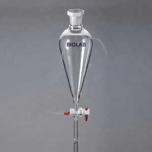 Juego de embudos cónicos de vidrio borosilicato Biolab con tapón de salida de 15 mm para uso en laboratorio - Product Image 1