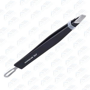 Pince à sourcils inclinée en acier inoxydable de haute qualité pointe Ultra-mince cosmétiques en gros Instruments de soins de beauté - Product Image 3