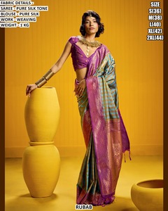 Noor Pink Elegance Silk <b>Saree</b> for Women-Traditional Wedding Diwali & Party Wear - Product Image 1