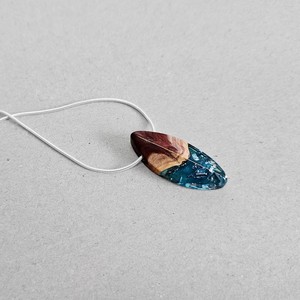 Handmade Resin Wood Pendant Necklace Natural Wood Epoxy Resin Custom Love Wedding Jewelry - Product Image 6