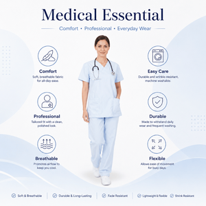 Conjunto de Uniforme Médico de Algodón para Mujer, Doctora o Enfermera, Cómodo, Transpirable, Ajuste Flexible, Tela Duradera - Product Image 4