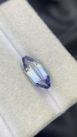 Piedra de Tanzanita Sirena Natural Certificada Sin Calentar, Corte en Forma de Escudo, con Excelente Color, Zoisita Natural, 2.87 Quilates, Claridad Ojo de Pez