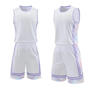 Maillots de basket-ball personnalisés de haute qualité, ensemble de maillots et shorts d'entraînement d'équipe, respirant, séchage rapide, uniforme de sport sans manches, DIY - Product Image 2