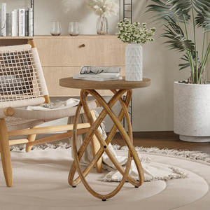 Table d'appoint de table de ferme en bois rustique pour meubles de salon - Product Image 1