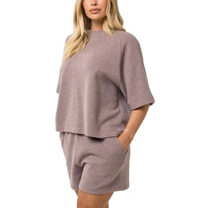 Ensemble de vêtements d'été pour femmes, t-shirt à manches courtes et short, ensemble 2 pièces, t-shirts amples et shorts, logo personnalisé, ensemble d'été pour femmes - Product Image 6
