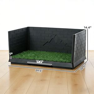 Vassoio igienico per l'addestramento di cuccioli da interno con pareti alte, tappetino in erba sintetica per cani e porta tappetini igienici, accessori per l'addestramento di animali domestici - Product Image 2