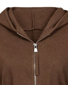 Manufacturer Womens Brown Cropped <b>Zip</b> <b>Up</b> <b>Hoodie</b> Slim Fit Long Sleeve Casual Streetwear Fleece Sweatshirt Custom Logo ODM - Product Image 6