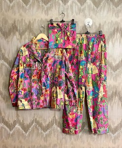 Set pigiama in cotone con stampa Farida <span class=keywords><strong>Kahlo</strong></span>: abbigliamento da casa stampato a mano, stile autunnale da donna - Product Image 1