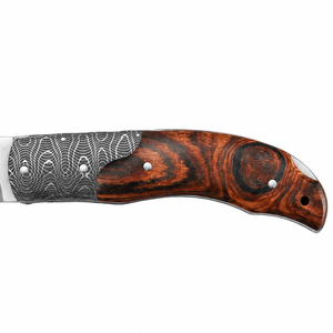 Cuchillos de Caza Hechos a Mano con Hoja Fija, Patrón Decorativo, Empuñadura de Madera y Hoja de Acero Satinado para Camping y Uso al Aire Libre - Product Image 6