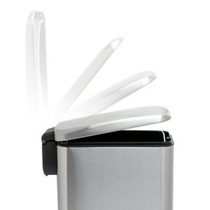 Cestino per Rifiuti con Pedale in Acciaio Inox, 1,3 Galloni, Design Sottile, Coperchio a Chiusura Morbida, Argento, Confezione da 2 - Product Image 5