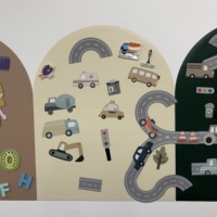 Autocollant mural magnétique amovible UCI Uni Felt, taille et forme personnalisables, design construction formes d'arche/maison