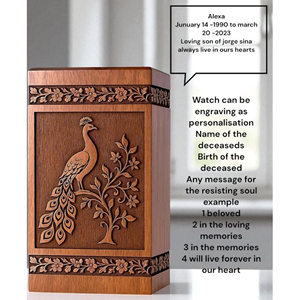 Custom Logo Wooden Urn for Wholesale Supply Wooden Cremation Urn with Printed Design Option by AYAANS - Product Image 2