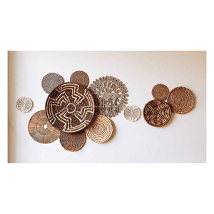 Décoration murale bohème en jonc de mer, fabriquée avec des fibres de jonc de mer tressées pour un accent décoratif mural et un style intérieur, fabriquée au Vietnam. - Product Image 4