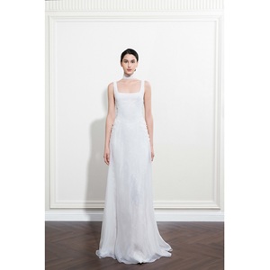 Vestido largo LUMINA SHEER sin mangas, estilo A, maxi, elegante y ecológico para mujer, de alta costura al por mayor. - Product Image 4