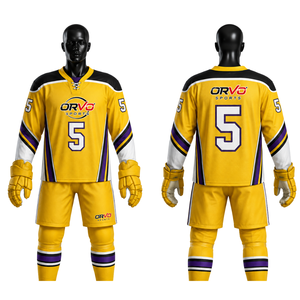 Camisetas de Hockey sobre Hielo Personalizadas para Adultos Unisex, Venta al Por Mayor, OEM, Impresión por Transferencia de Calor, Poliéster/Algodón, Ropa Deportiva con Diseño de Bandera de Equipo - Product Image 5