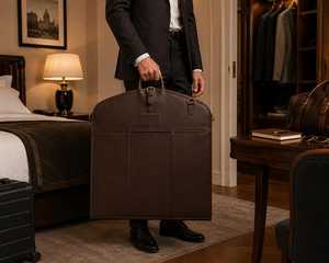 Sac de transport pour vêtements en cuir fait main, de qualité supérieure, avec fermeture éclair robuste, pour costumes, idéal pour les voyages d'affaires et les loisirs, achat en gros - Product Image 1