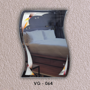 Elegant Design V-groove <b>Mirror</b> with Bevel Edges Art Decor Frameless Wall-Mounted Eco-Friendly - Product Image 1