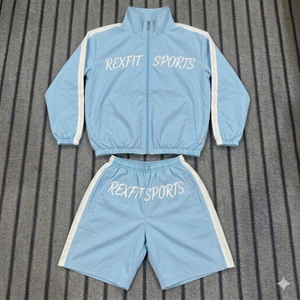Ensemble de survêtement coupe-vent pour homme Rexfit Sports 2026, nouveau design, ensemble short et veste coupe-vent, vente en gros - Product Image 3