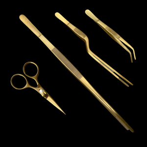 Kit de pinces de précision Altomme Instruments en acier inoxydable allemand, placage couleur arc-en-ciel, pour la mise en forme manuelle des aliments en cuisine, à angle décalé - Product Image 4