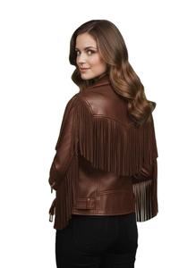 Chaqueta Vaquera para Mujer con Borlas, Detalles de Tachuelas, Bordes con Flecos, Color Sólido, Estilo Occidental, Prenda Personalizada - Product Image 5