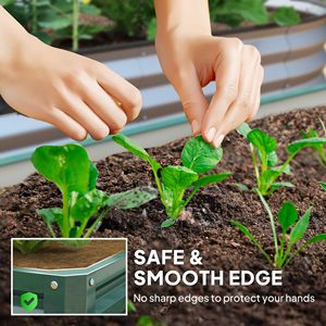 Galvanized 4x4 Steel <b>Frame</b> Raised Garden Bed Green for Vegetables Flowers <b>Plants</b> Herbs-Garden Buildings - Product Image 5
