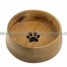 Cuenco para perros de madera Natural de Color único de alta calidad, técnica pulida de Falak World Export para servir comida para perros - Product Image 5