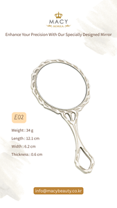MACY BEAUTY KOREA Circular Vintage Silver Hand <b>Mirror</b> Hollow Handle Decorative Metal Cosmetic <b>Mirror</b> Eyelash Extension <b>Mirror</b> - Product Image 4