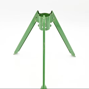 Vntg MCM Aluminum Metal Christmas <b>Tree</b> Stand Green 3 Leg Feather Aluminum <b>Tree</b>? - Product Image 1