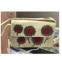 Tas kurir Boho wanita, tas kurir bahu pesta belanja malam Boho wanita, tas desainer manik-manik, buatan tangan gaya Bohemian mewah India