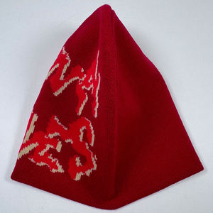 Nouveauté : Bonnets d'hiver classiques unisexes, colorés, chauds, tricotés, sans revers, avec logo jacquard personnalisé, bonnets rouges - Product Image 5