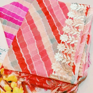 Kota Doria Dupatta With Work Bandhej Print Dupatta 2.40 Mètre Taille Libre Cadeau de Mariage Cadeau de Retour - Product Image 1