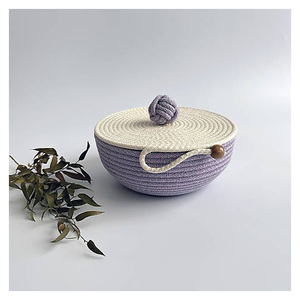 Premium Handmade <b>Rectangle</b> Rattan Jute Yarn <b>Storage</b> <b>Basket</b> Set Decorative Eco-Friendly Customized Color Organizer for Home - Product Image 6