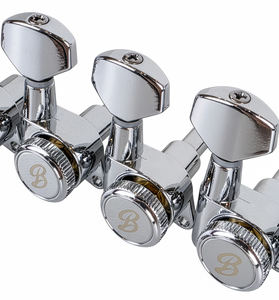 Afinadores de guitarra con bloqueo BBSTONE, fabricados en Corea, 6 en línea, relación de engranajes 20:1, estilo vintage cromado - Product Image 5