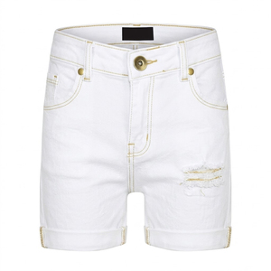 Shorts de Mezclilla Desgastados |   Shorts Vaqueros Personalizados con Lavado Oscuro, Dobladillo Enrollado y Detalle Desgarrado - Product Image 5