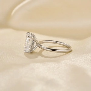 925 Moissanite Classic 4.5Ct <b>Cushion</b> Cut Engagement <b>Ring</b> Travel <b>Ring</b> In Sterling Silver White Gold Plated Moissanite <b>Ring</b> - Product Image 4